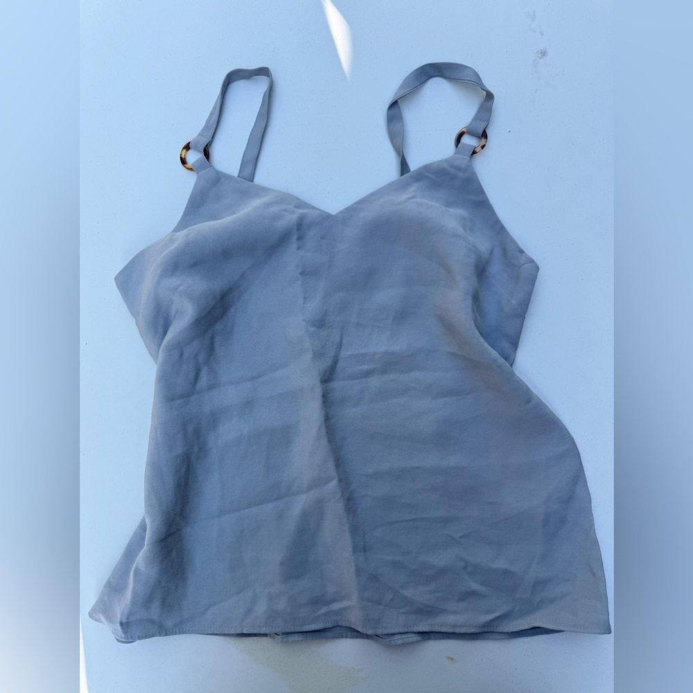 Topshop gray cami top with ring straps Y2K minimalist , Size S